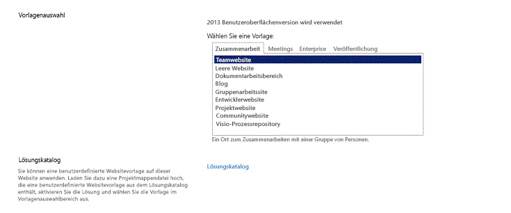 SharePoint-Websitevorlagen