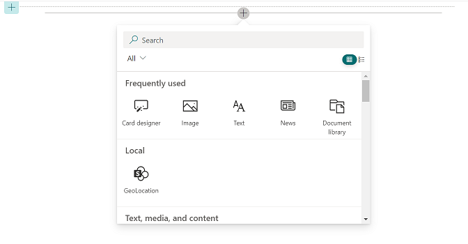 Siehe das Symbol der GeoLocation-Karte in der Toolbox des Webparts