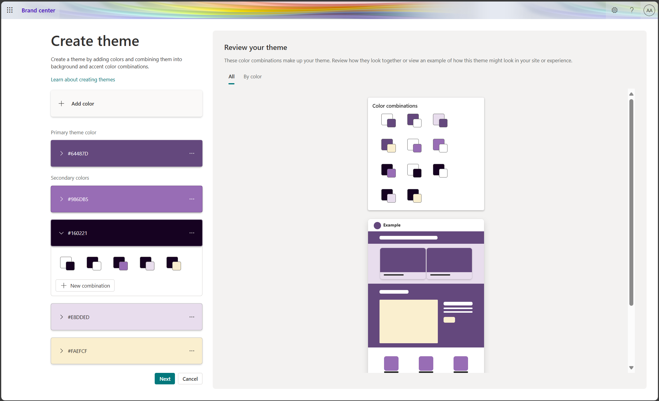 Screenshot: Erstellen eines neuen Designs