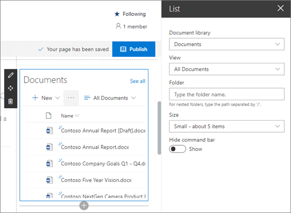 Bild des Listen-Webparts