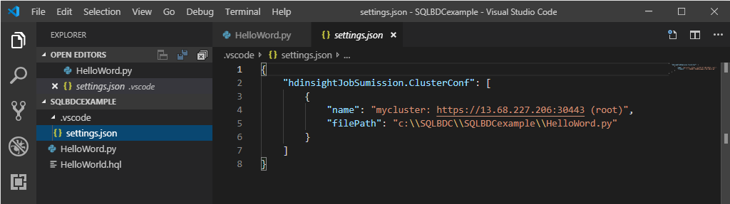 Set default cluster configuration