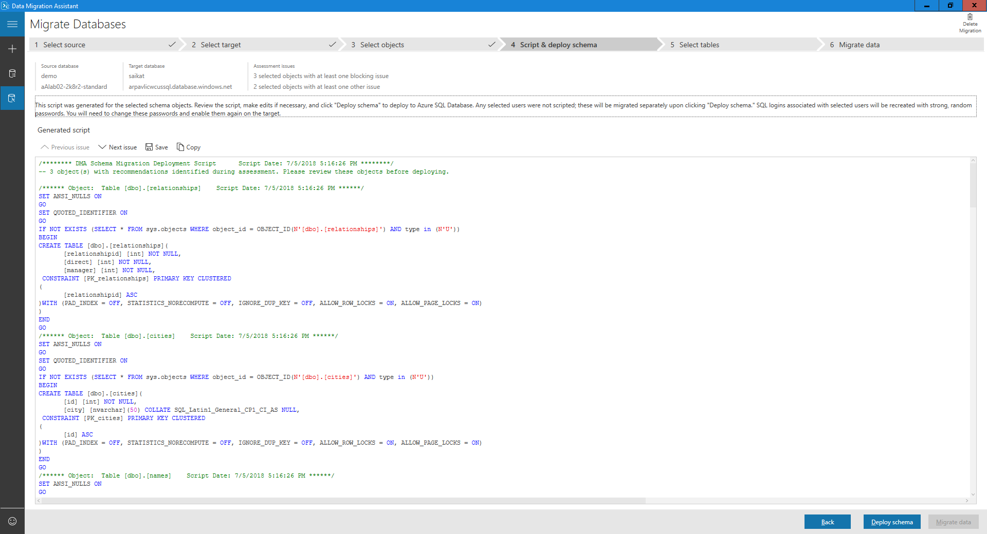 Screenshot: Generiertes Skript