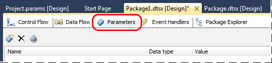 Registerkarte „Paketparameter“