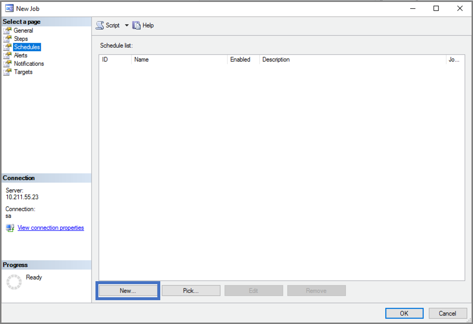 Screenshot: Dialogfeld „Neuer Auftrag“ mit hervorgehobener Option „Zeitpläne“ und umrandeter Option „Neu...“
