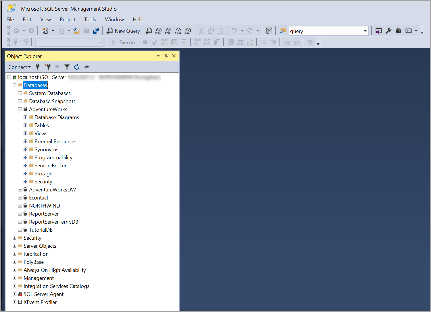 Screenshot von SQL Server Management Studio