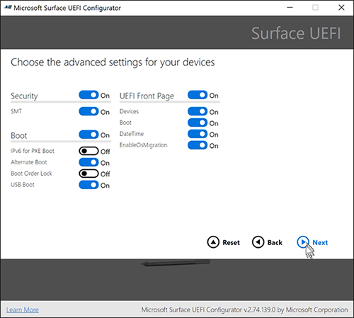 Der Screenshot zeigt, wo Betriebssystemmigration aktivieren auf aktiviert festgelegt werden soll.