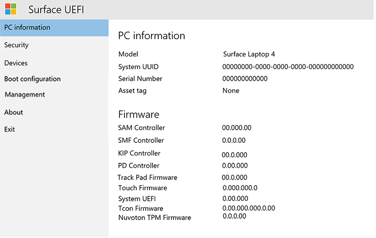 Verwalten von Surface UEFI-Einstellungen - Surface | Microsoft Learn