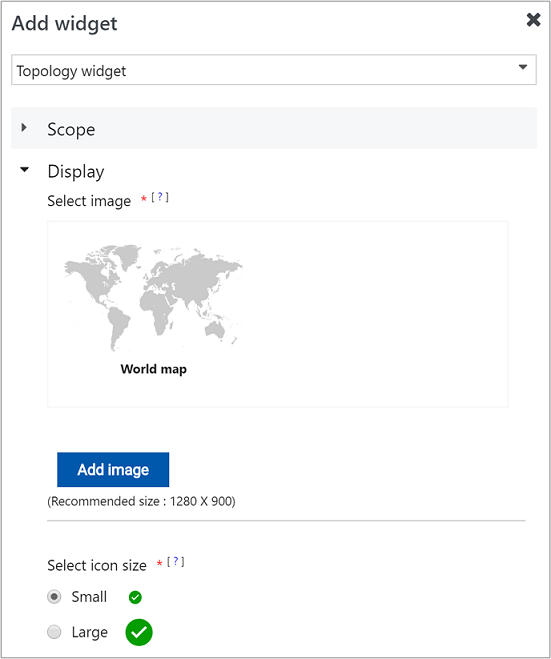 Screenshot: Auswählen eines neuen Bilds für das Topologiewidget