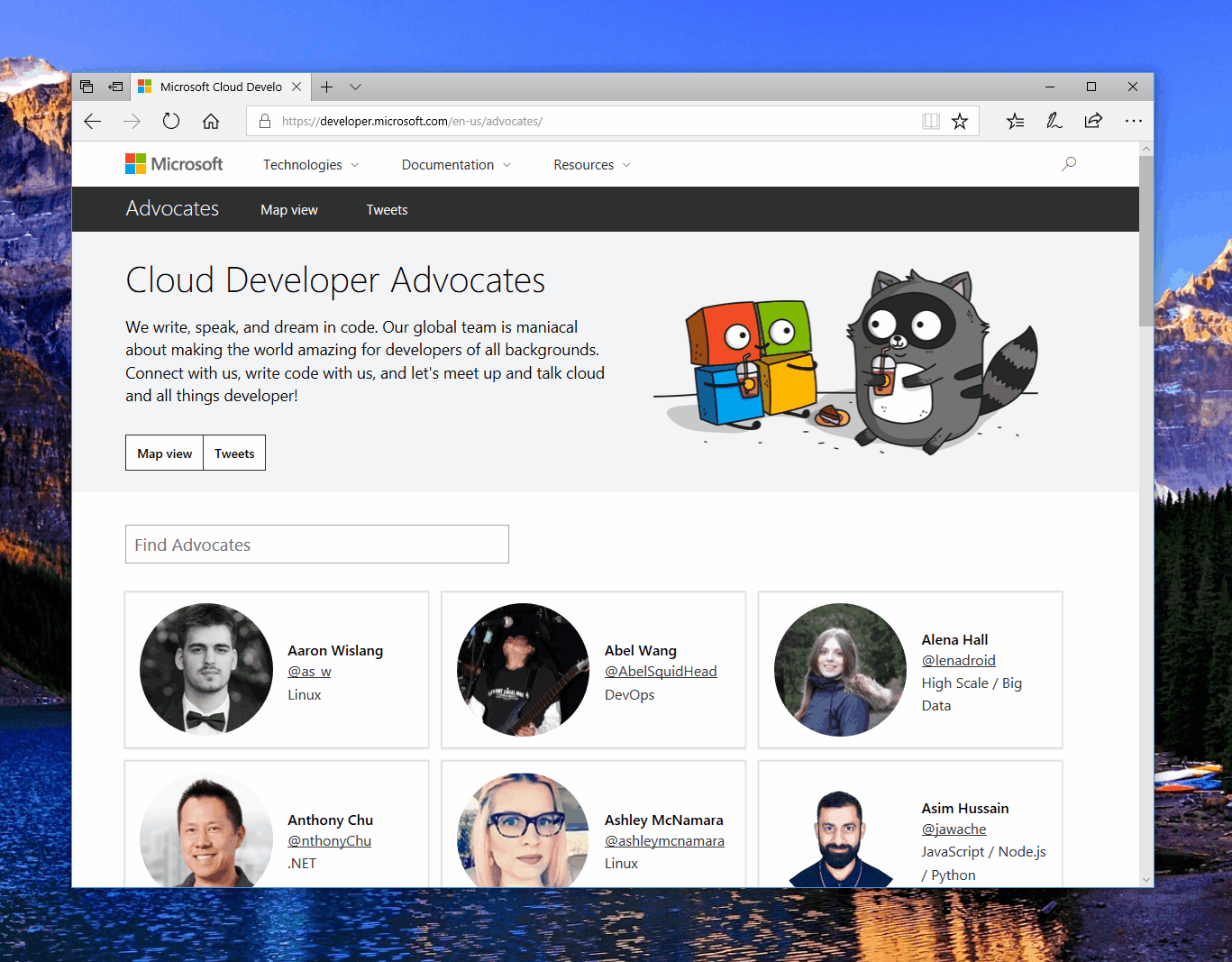 Website des Cloud Developer Advocate-Teams
