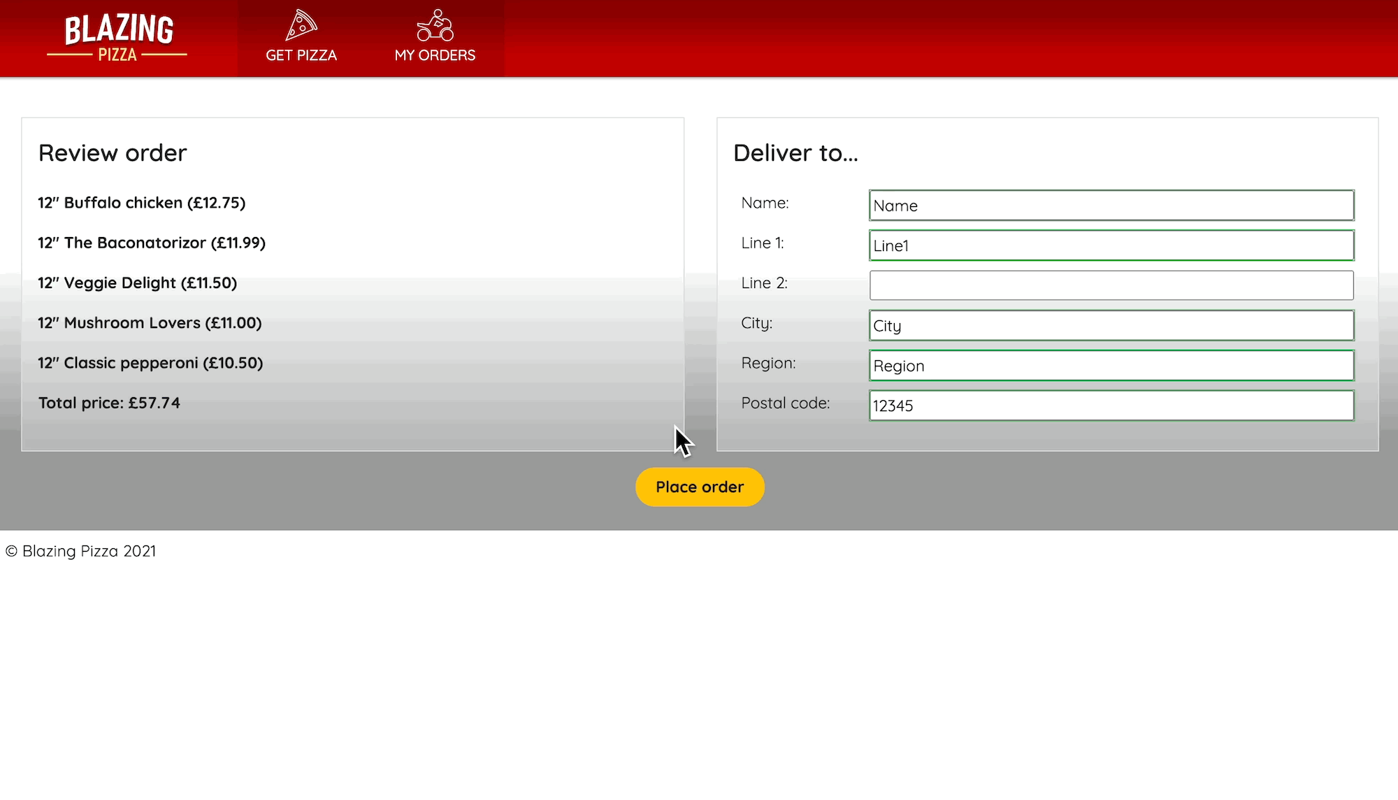 Animation showing the order status changing in real-time.