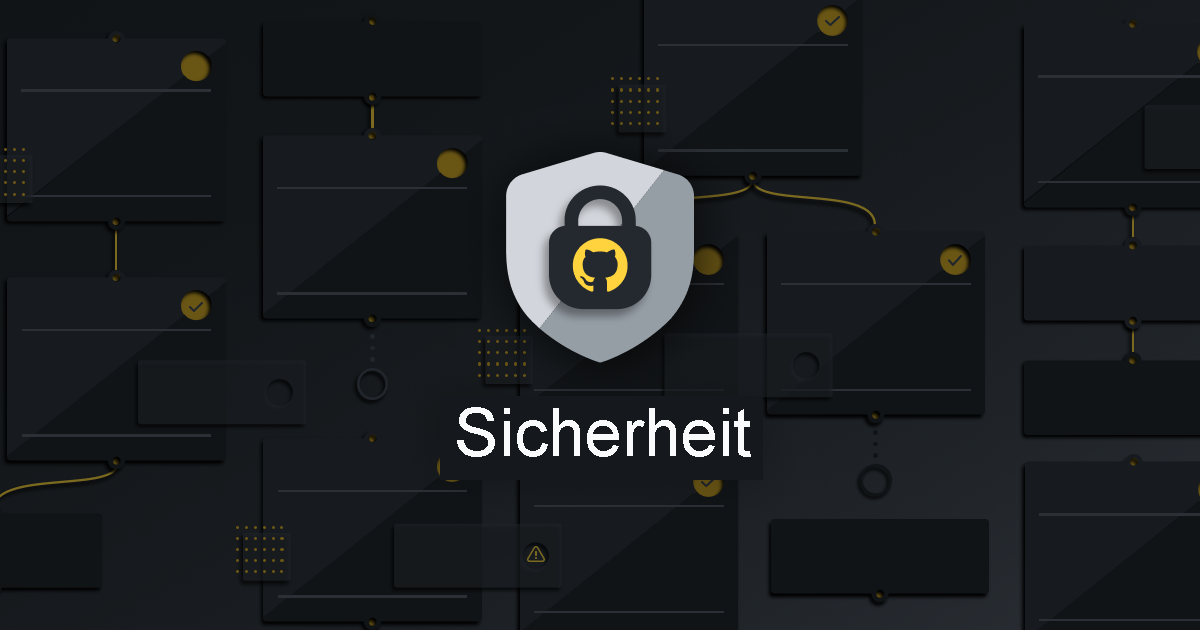 Abbildung eines GitHub-Schilds mit dem Begriff „Sicherheit“ darunter