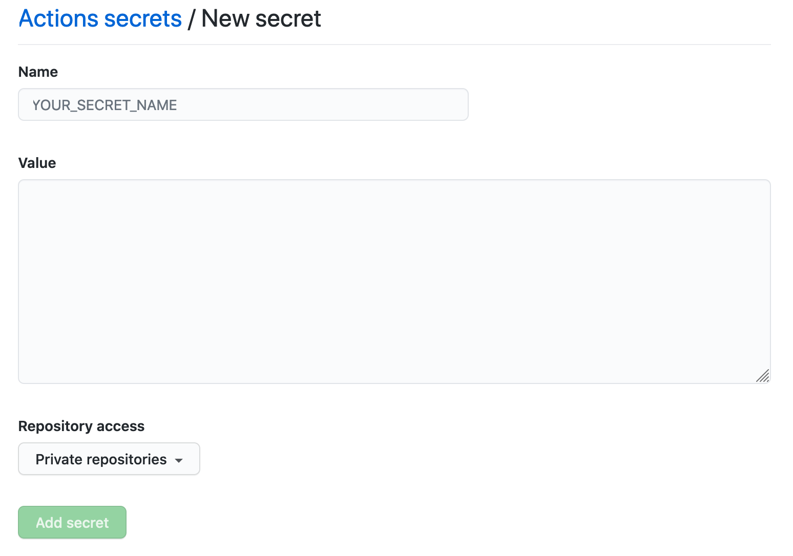 Neuer geheimer Bildschirm für Organisationen.
