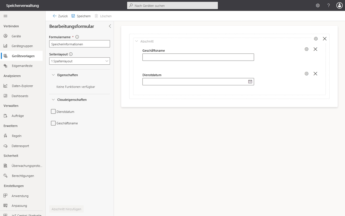 Screenshot that shows cloud property form definition.