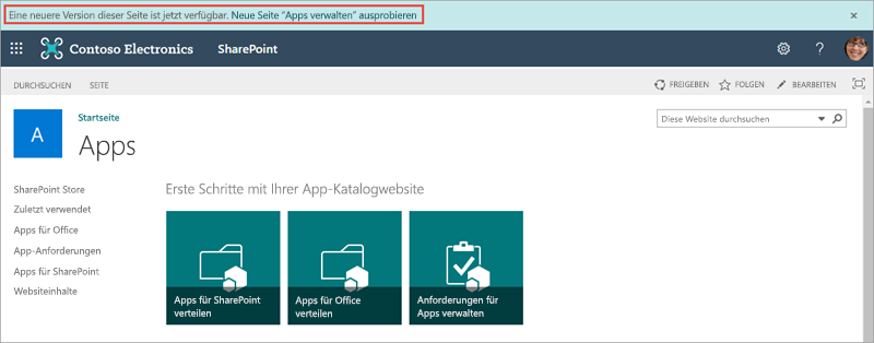 Screenshot des klassischen App-Katalogs.