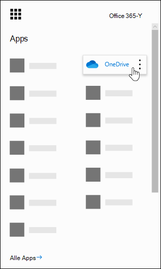 Wenn Benutzer von „Office.com“ aus auf OneDrive zugreifen möchten, können sie dorthin über das App-Startfeld navigieren.
