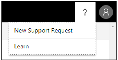 Screenshot der Option „Neue Supportanfrage“