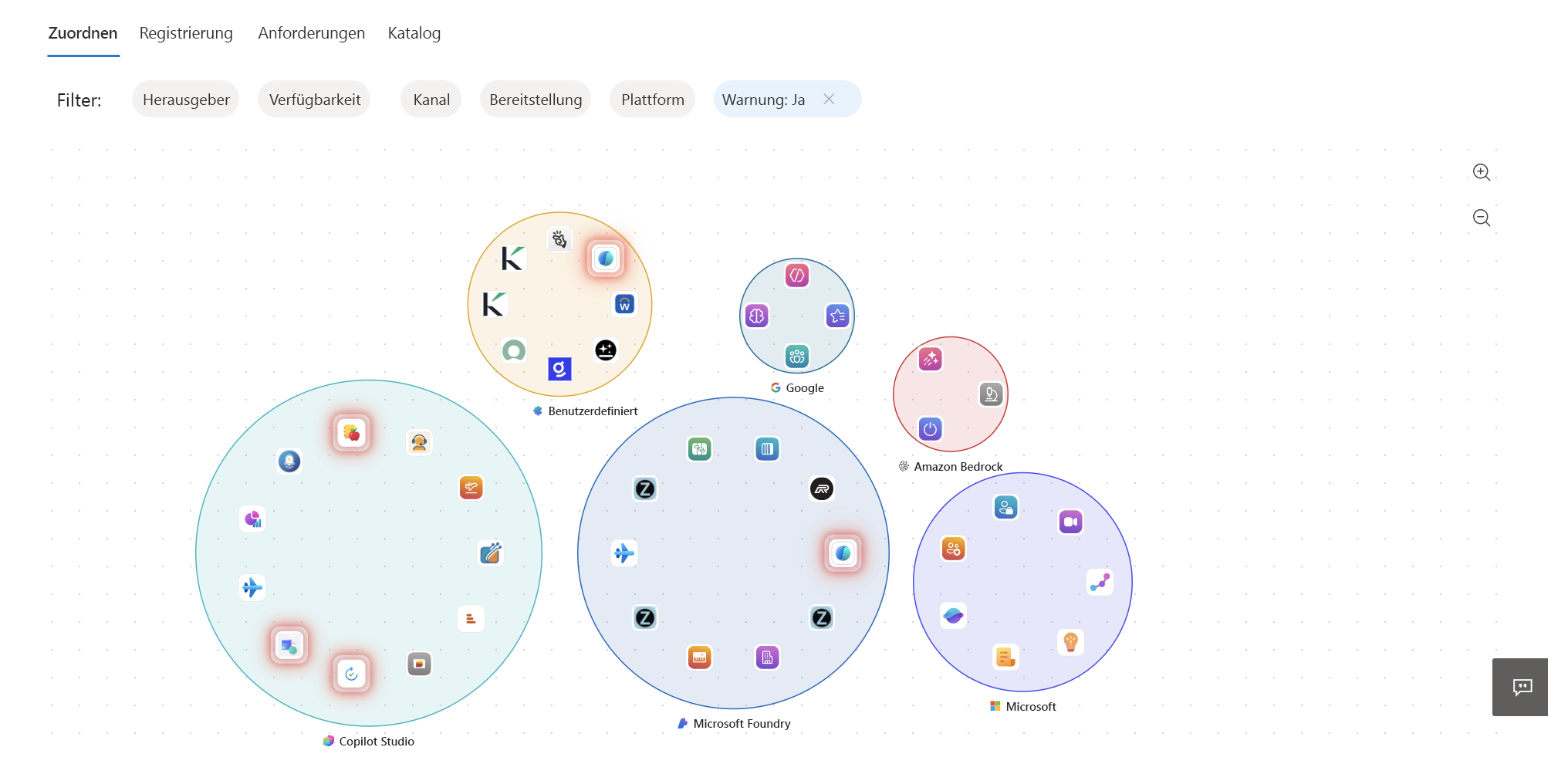 Screenshot of the Agent map page.