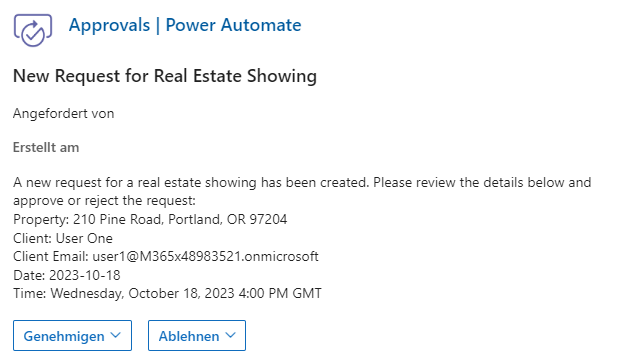 Screenshot mit der Genehmigungs-E-Mail in Outlook