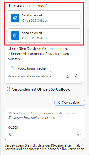 Screenshot des Vorgehens von Copilot
