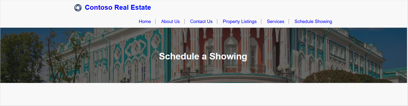 Screenshot des Titelbanners auf der neu generierten Seite