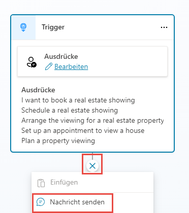 Screenshot vom Hinzufügen eines Knotens