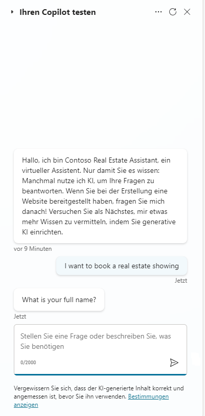 Screenshot der Frage „Wie ist Ihr vollständiger Name?“