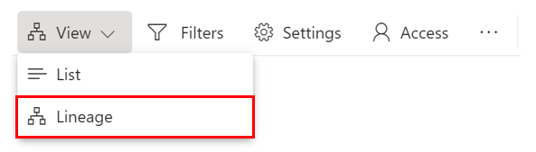 Screenshot des Menüs „Ansicht“, in dem die Datenherkunft hervorgehoben ist