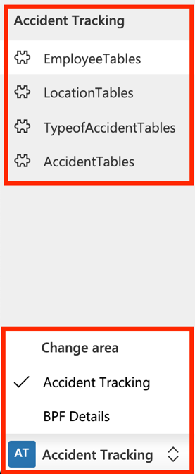 Screenshot der Siteübersicht für die App mit hervorgehobener Unfallnachverfolgung
