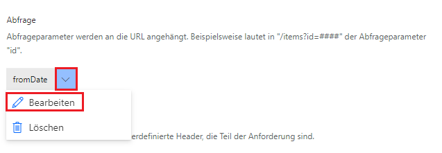 Screenshot eines Pfeils, der auf die Schaltfläche „Abfrage bearbeiten“ verweist