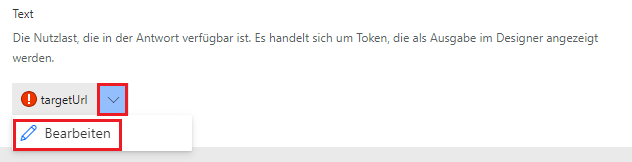 Screenshot eines Pfeils, der auf die Schaltfläche „Ziel-URL bearbeiten“ verweist