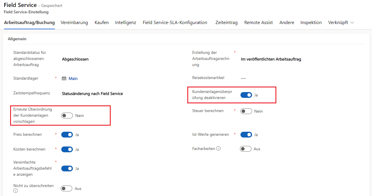Screenshot der Option „Kundenanlagenüberprüfung deaktivieren“