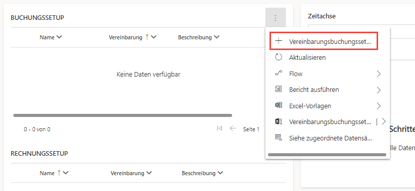 Screenshot einer Buchungseinrichtung mit hervorgehobener Option Neue Vereinbarungsbuchungseinrichtung