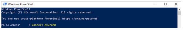 Screenshot von Windows PowerShell mit dem Cmdlet