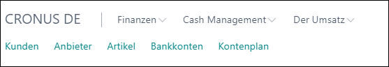 Screenshot der in einem Abschnitt zur Bereichseinbettung definierten Aktionen