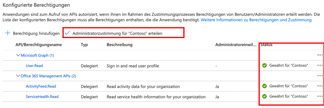 Screenshot der Auswahl „Administratorzustimmung erteilen“