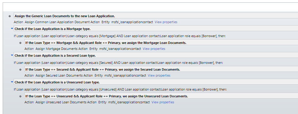 Screenshot of the workflow definition for processing documents.