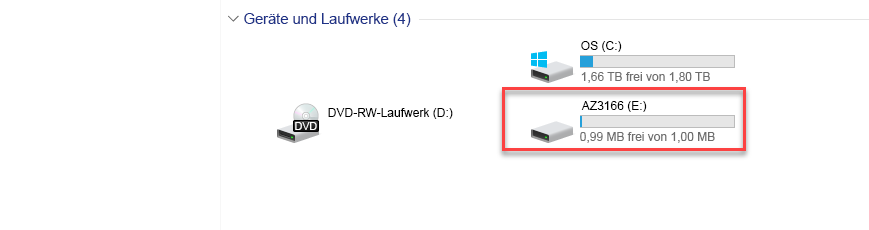 Screenshot des Windows Explorer-Laufwerksnamens