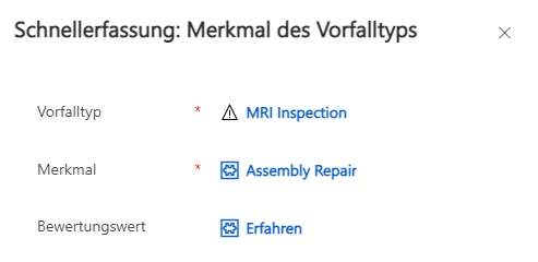 Screenshot des Formulars „Schnellerfassung: Vorfalltypmerkmal“