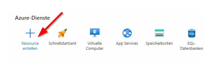Screenshot der Schaltfläche „Ressource erstellen“