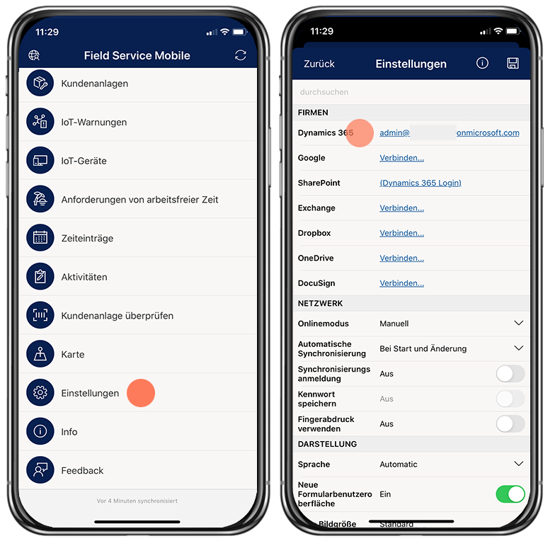 Sicherstellen, dass Sie sich erfolgreich bei Field Service Mobile anmelden können
