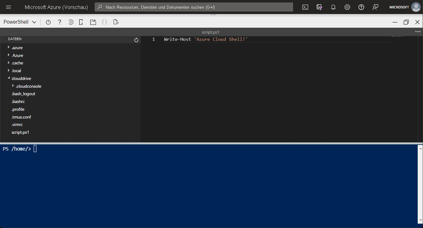 A screenshot of how to access the Cloud Shell editor mode.
