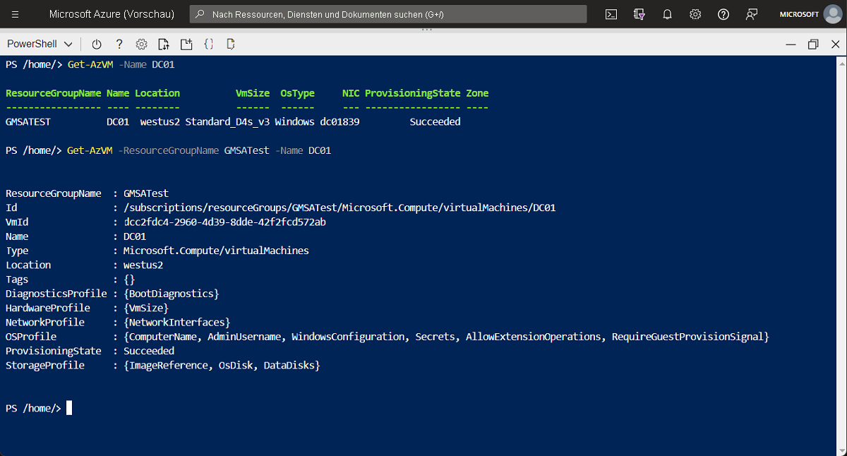 A screenshot of how to use Cloud Shell to manage Azure resources.