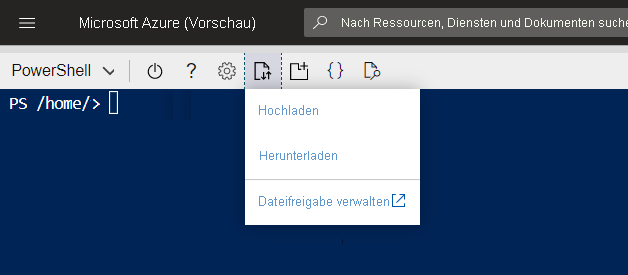 A screenshot of how to access CloudDrive in a Cloud Shell session.