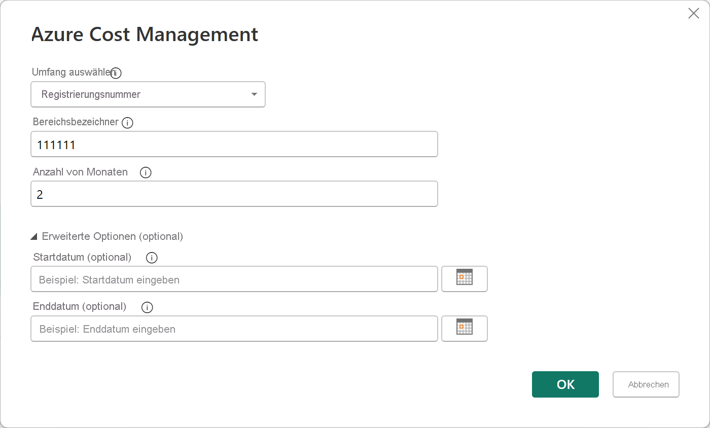 Screenshot showing selecting the billing account ID for an Enterprise Agreement.