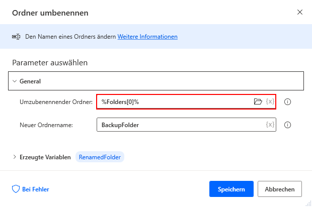 Screenshot der Notation für den Zugriff auf das erste Element einer Liste.