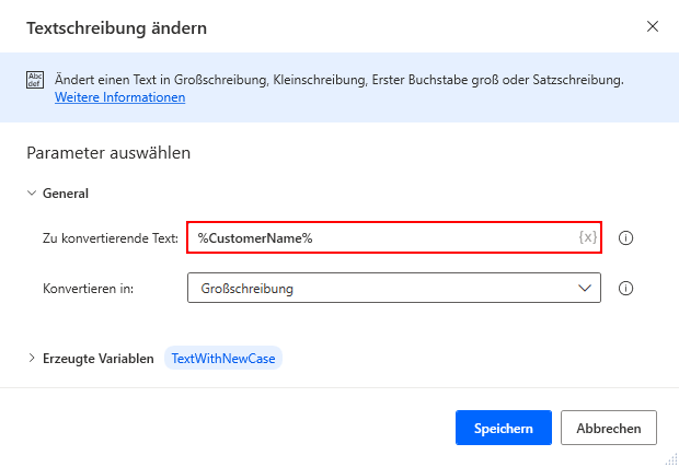 Screenshot einer Variablen mit der prozentualen Notation