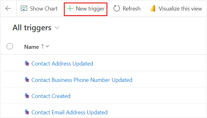 Screenshot of new trigger button.