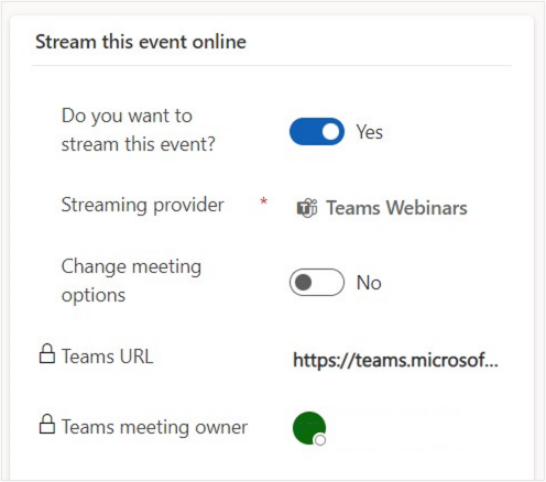 Screenshot of the populated Teams URL value.