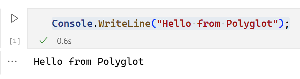 Screenshot: C#-Code, der in eine Codezelle geschrieben wurde