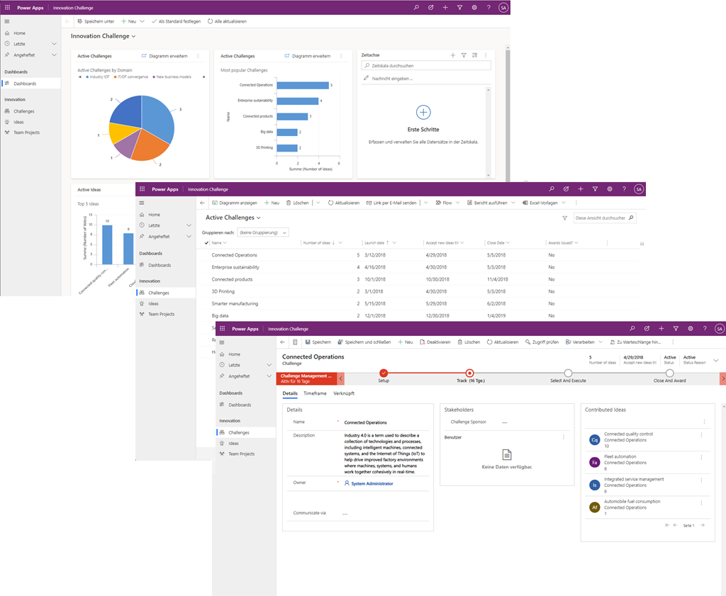 Screenshot einer modellgesteuerten App